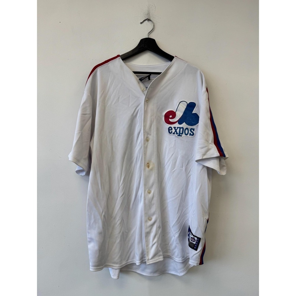 Montreal Expos Jersey Mens 3XL White MLB Baseball Cooperstown Collection Dawson
